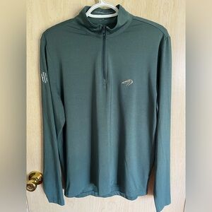 HOLDERNESS & BOURNE Mens Stuart Quarter-Zip: Ivy Green Pelican Golf Club Sz S